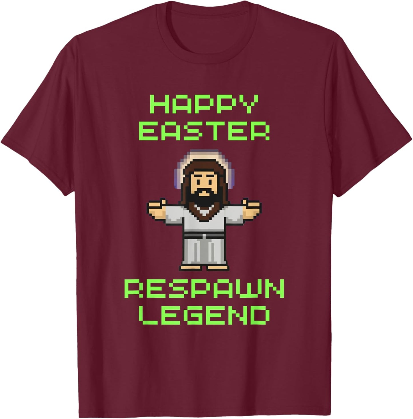 Funny Easter Video Game Jesus - Respawn Legend - Video Game T-Shirt - T-Shirt | Maroon