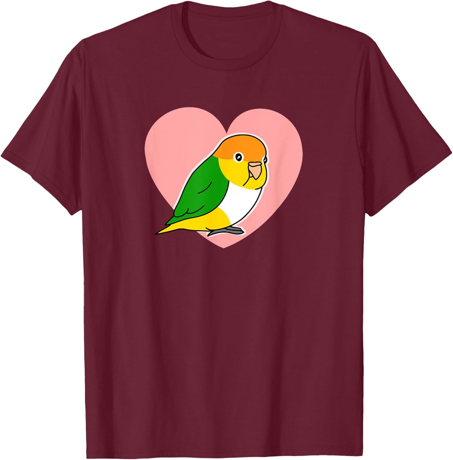 Chubby Rust Cap Parrot Love Heart Parrot Kawaii Birb T-Shirt - T-Shirt | Maroon