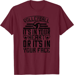 Volleyball Funny - Volleyball It's In Your Heart Or T-Shirt - T-Shirt | Maroon