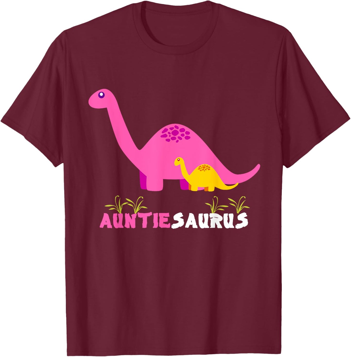 Auntiesaurus Cute Auntie Saurus Dinosaur Aunt T-Shirt - T-Shirt | Maroon