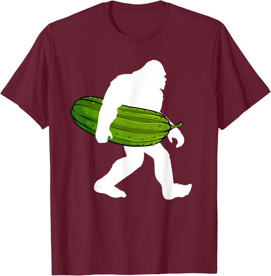 Pickle Art Women Kids Bigfoot Cucumber Pickle Lover T-Shirt - T-Shirt | Maroon