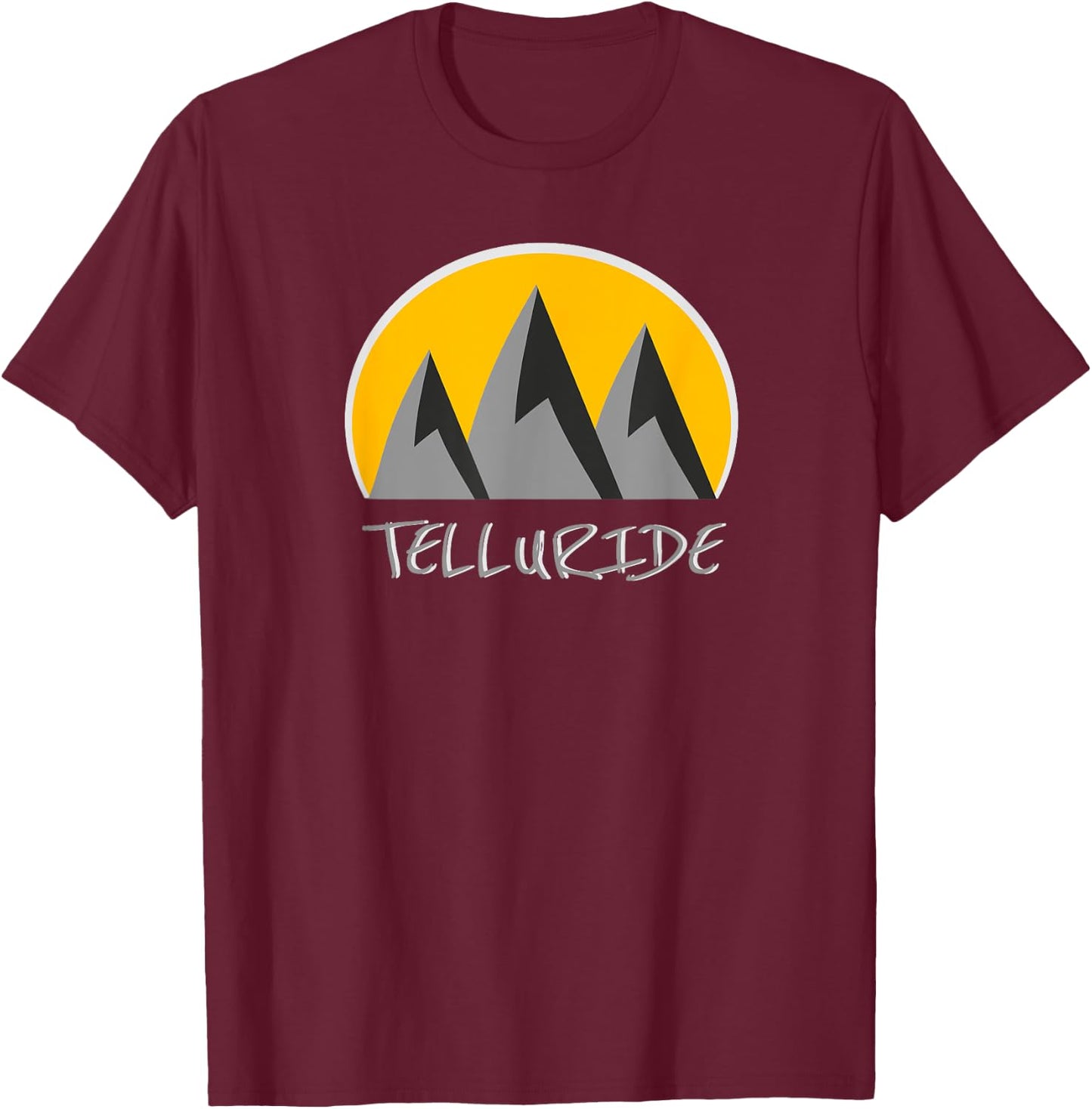 Telluride, Colorado Snow Ski & Outdoor Paradise. Telluride T-Shirt - T-Shirt | Maroon