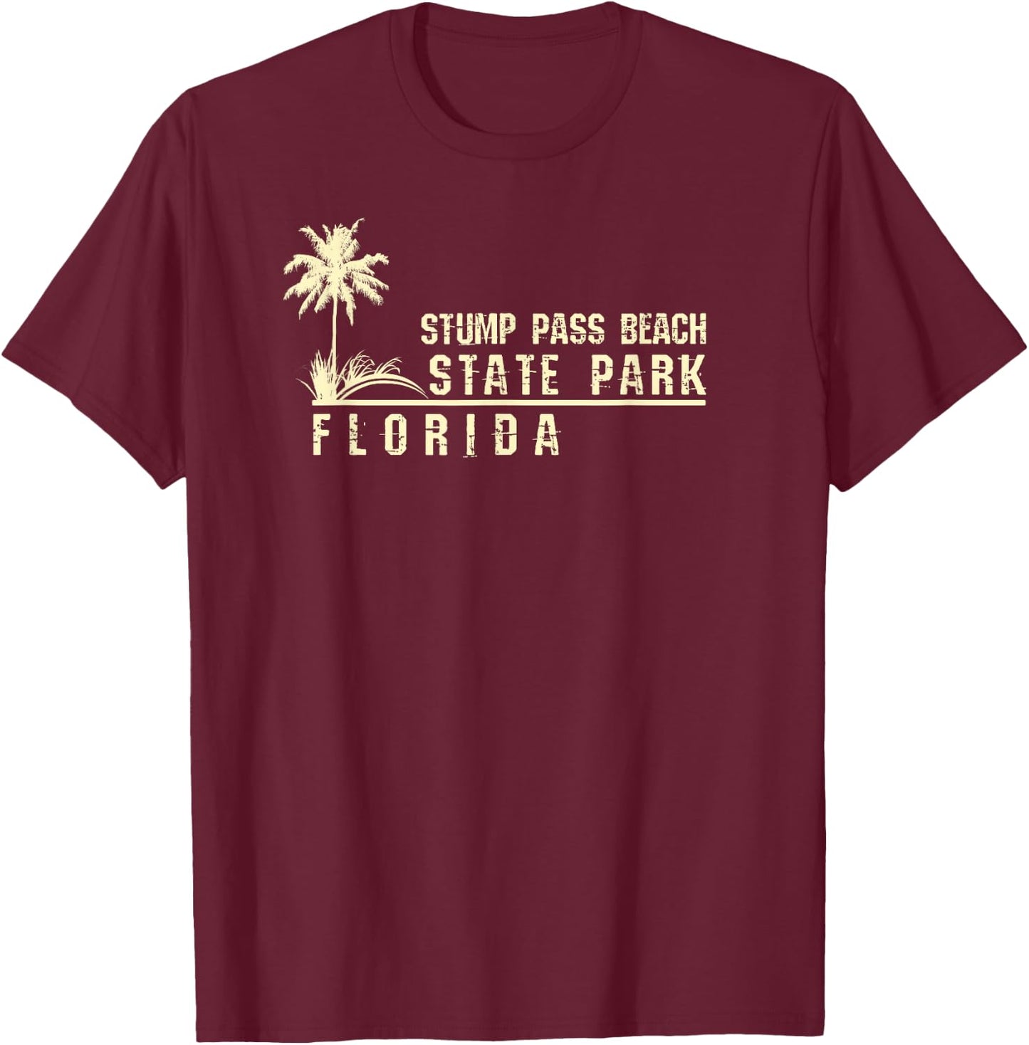 Florida Souvenir Gift Stump Pass Beach State Park T-Shirt - T-Shirt | Maroon