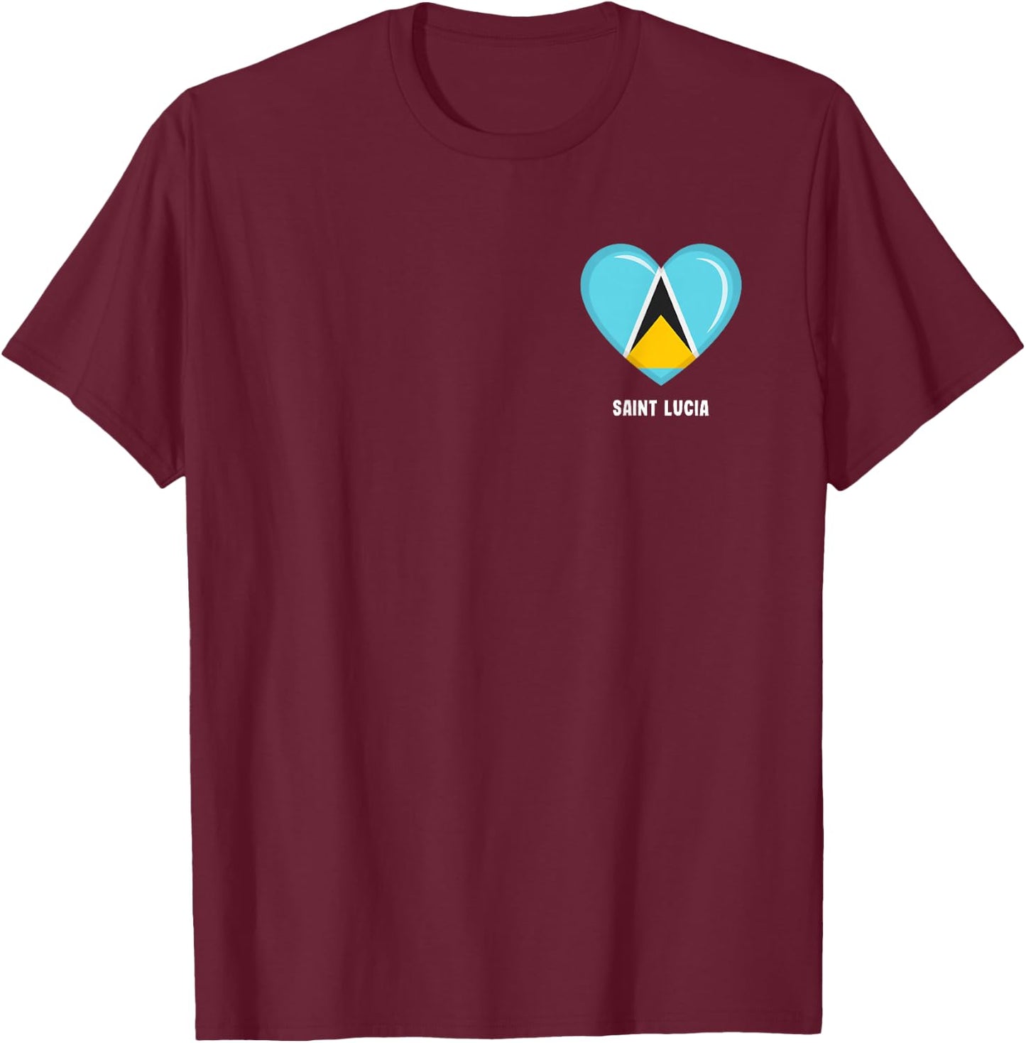 Saint Lucia Flag Shirt | Saint Lucian T-Shirt - T-Shirt | Maroon