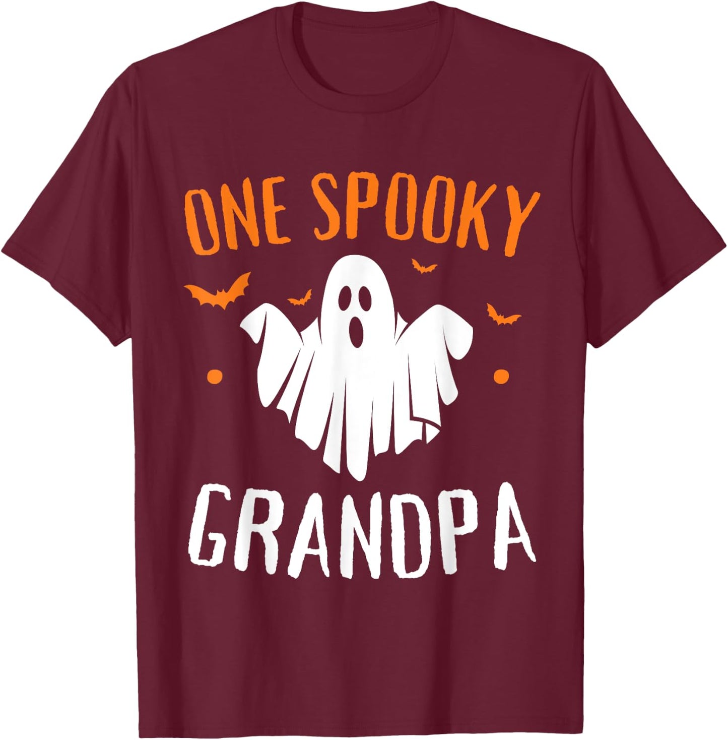 One Spooky Grandpa Shirt Funny Halloween Matching Family T-Shirt - T-Shirt | Maroon