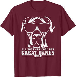 Great Dane Danish Great Dane Saying Funny Dog T-Shirt - T-Shirt | Maroon