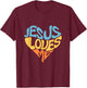 Jesus Loves Me Heart Shaped Men Women and Youth T-Shirt - T-Shirt | Maroon