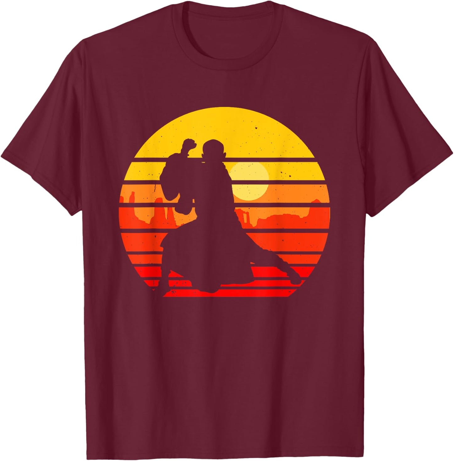 Vintage Shaolin Monk Wu-Yi Kung Fu Retro Martial Arts T-Shirt - T-Shirt | Maroon