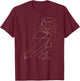 Geometric Yellow Owl Polygonal Owl Kids Gifts T-Shirt - T-Shirt | Maroon