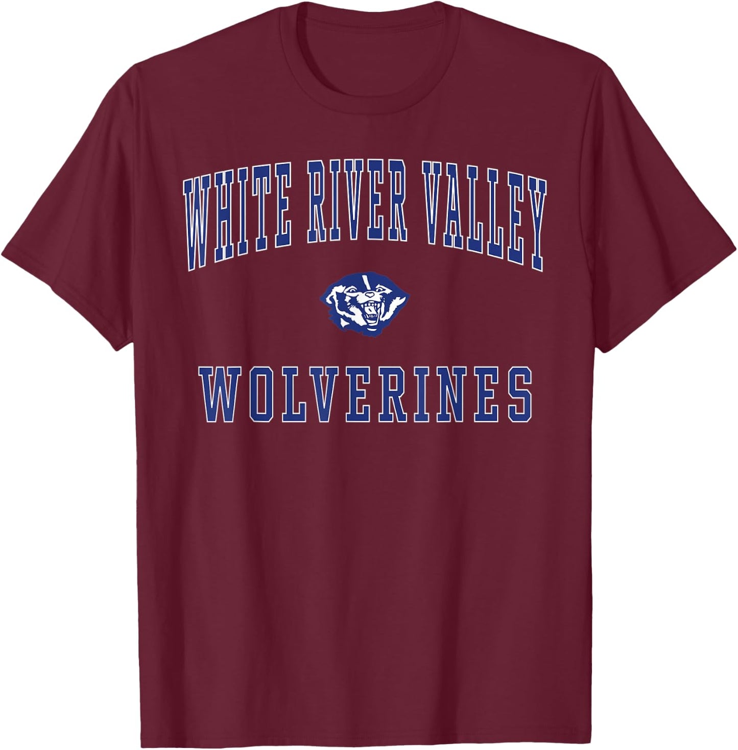 White River Valley High School Wolverines T-Shirt - T-Shirt | Maroon