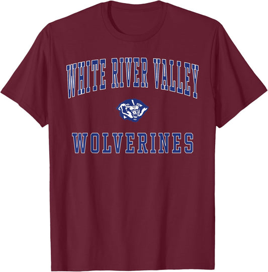 White River Valley High School Wolverines T-Shirt - T-Shirt | Maroon