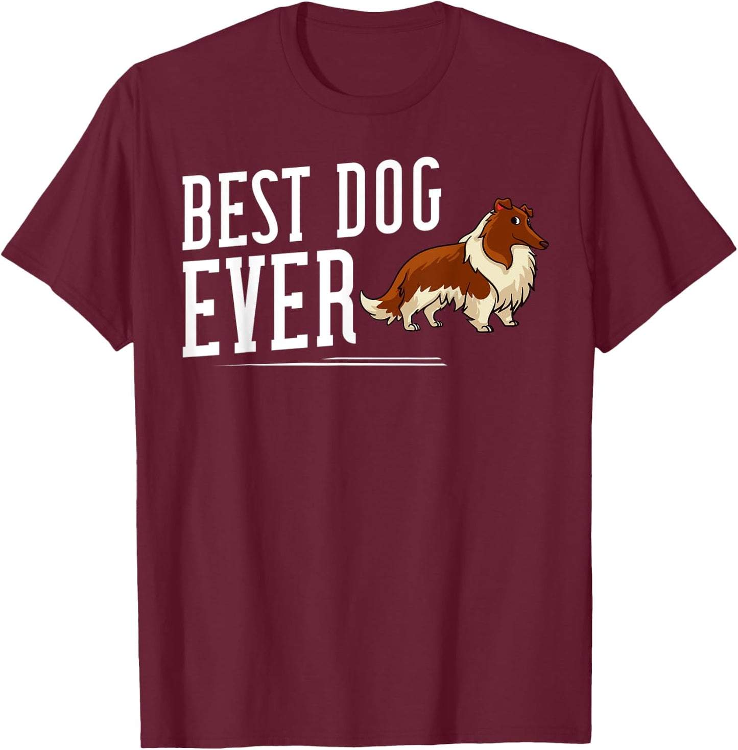 Rough Collie Dog Puppies Owner Lover Men Women Kids T-Shirt - T-Shirt | Maroon