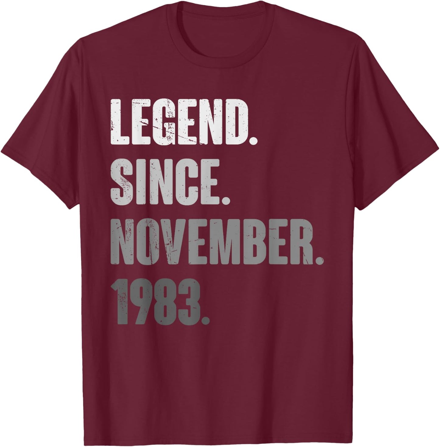 40th Birthday Funny 40 Year Old November 1983 Vintage Retro T-Shirt - T-Shirt | Maroon