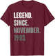 40th Birthday Funny 40 Year Old November 1983 Vintage Retro T-Shirt - T-Shirt | Maroon