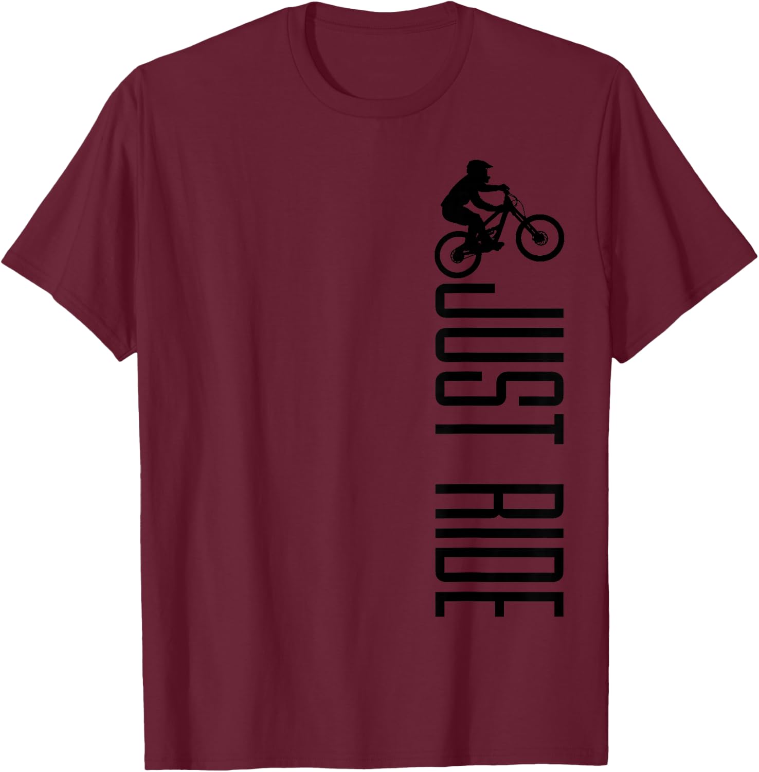 Mountain Bike Just Ride MTB Biking Mountain Biker Gift T-Shirt - T-Shirt | Maroon