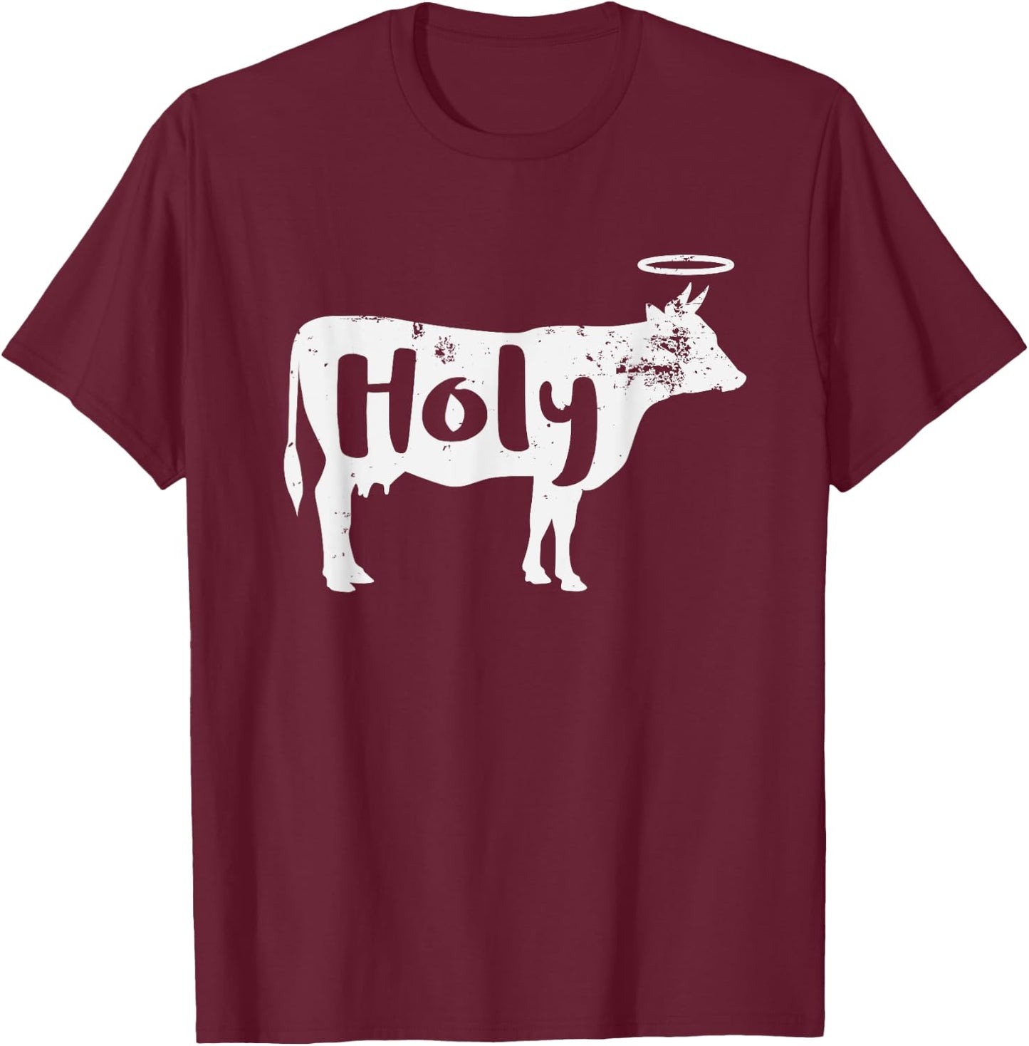 Holy Cow Funny Dairy Farmer Midwest Pride T-Shirt - T-Shirt | Maroon