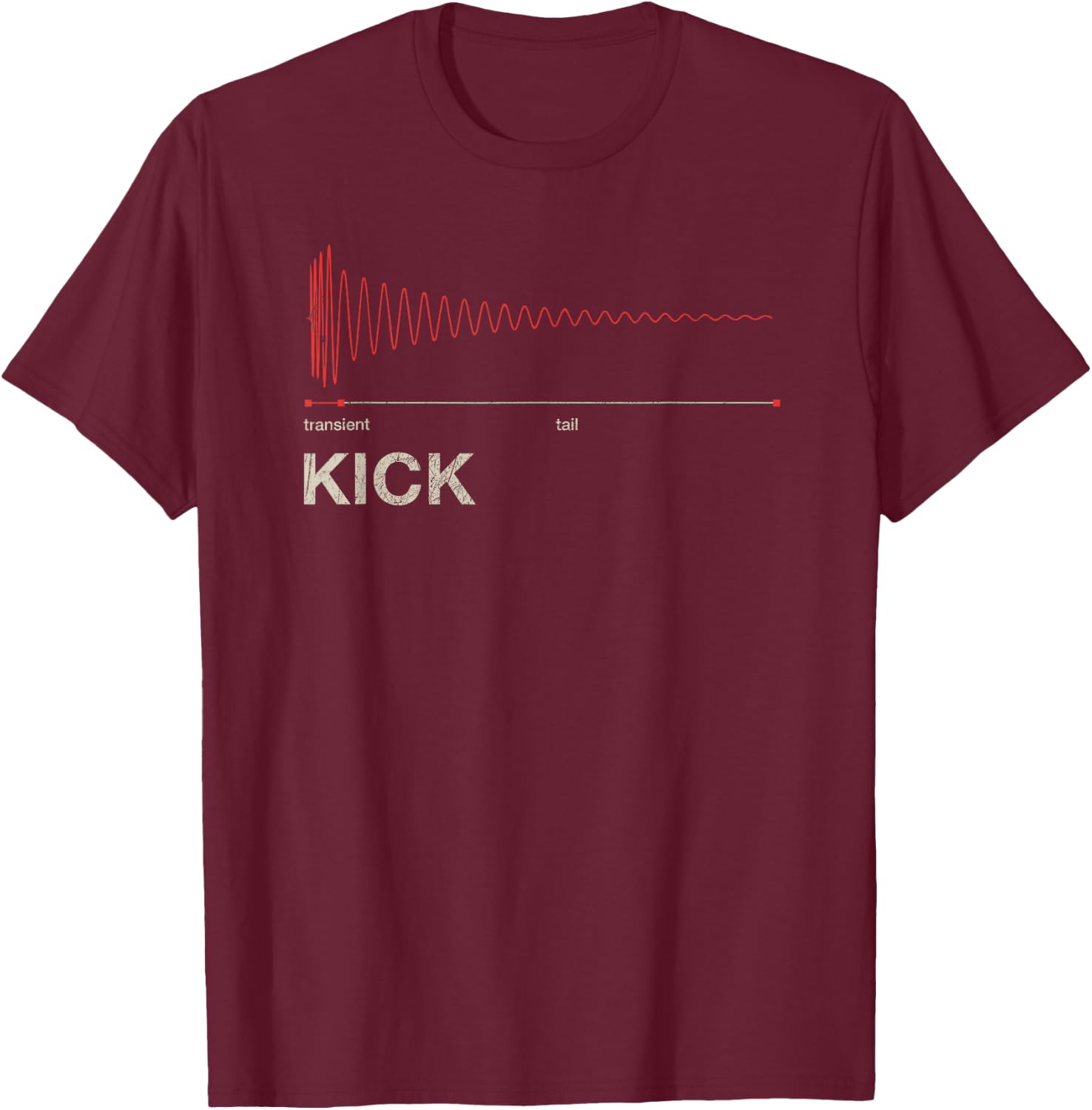 Kick Snare DAW Producer Studio Audio Wave Gear VST Synth T-Shirt - T-Shirt | Maroon