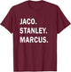 Jaco. Stanley. Marcus. Jazz Guitar Gods Musician T-Shirt - T-Shirt | Maroon
