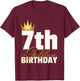 7th Golden Birthday Year Age Crown T-Shirt - T-Shirt | Maroon