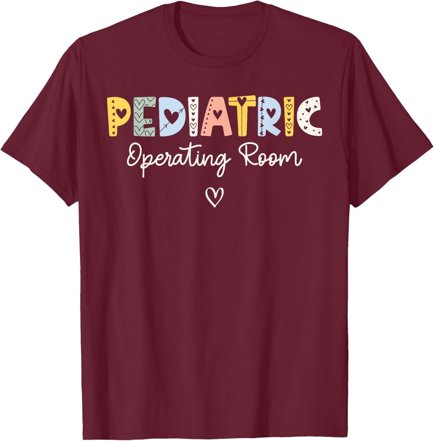 Retro Pediatric Operating Room Children's Emergency ER Nurse T-Shirt - T-Shirt | Maroon