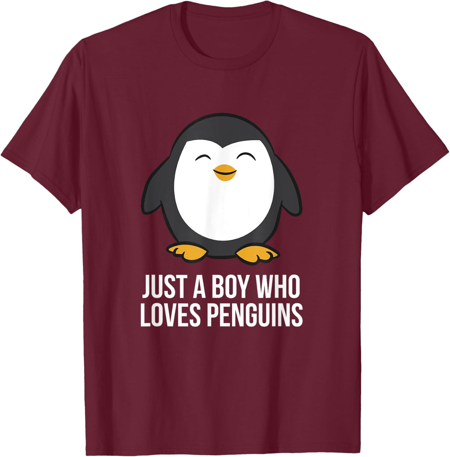 Just A Boy Who Loves Penguins T-Shirt - T-Shirt | Maroon