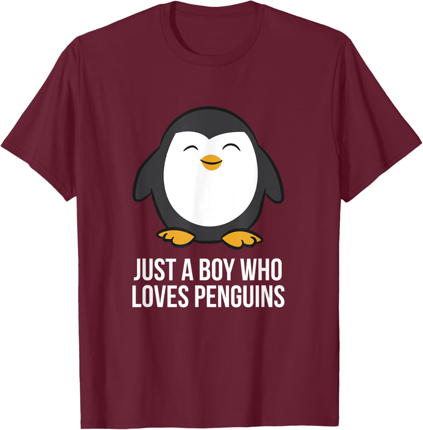 Just A Boy Who Loves Penguins T-Shirt - T-Shirt | Maroon