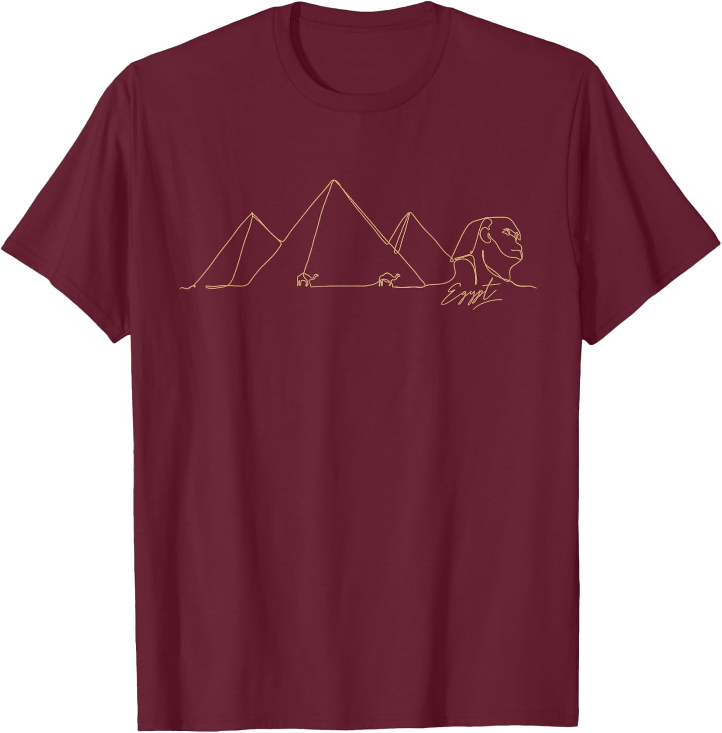Large pyramids and sphinx of Egypt - elegant design T-Shirt - T-Shirt | Maroon