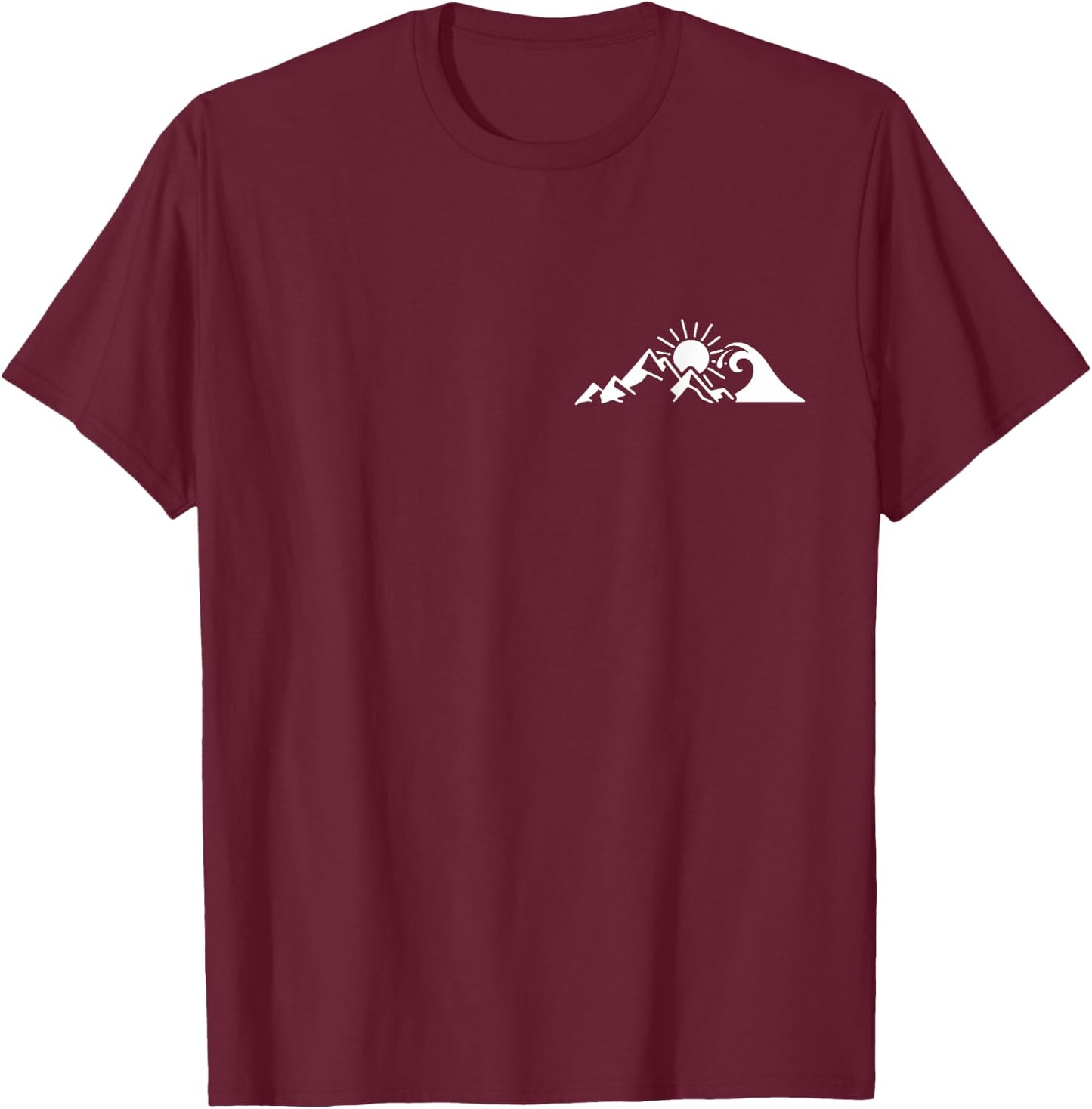 Mountains & Sea Hiking Surfer Climbing Hiker Nature Outdoor T-Shirt - T-Shirt | Maroon