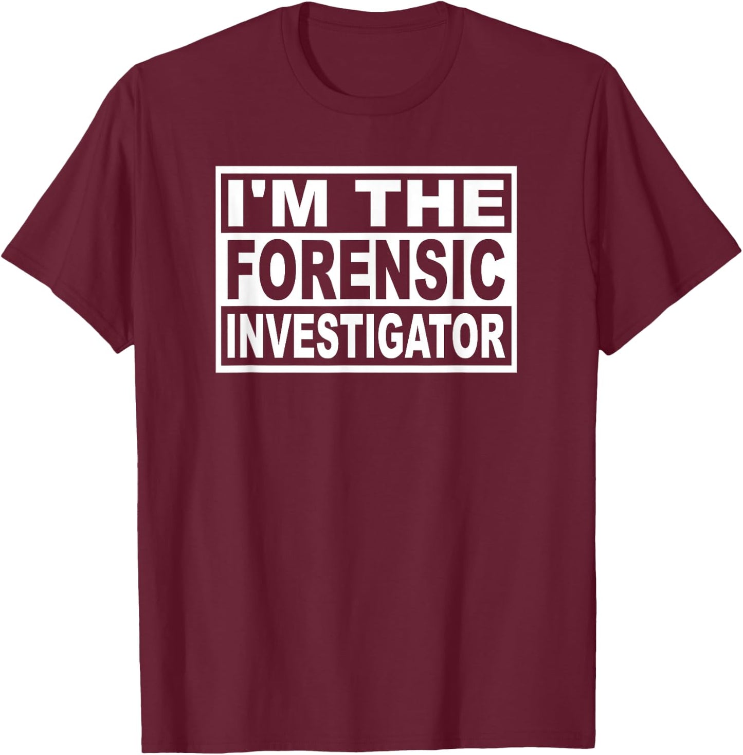 Forensic Investigator Square Graphic T-Shirt - T-Shirt | Maroon
