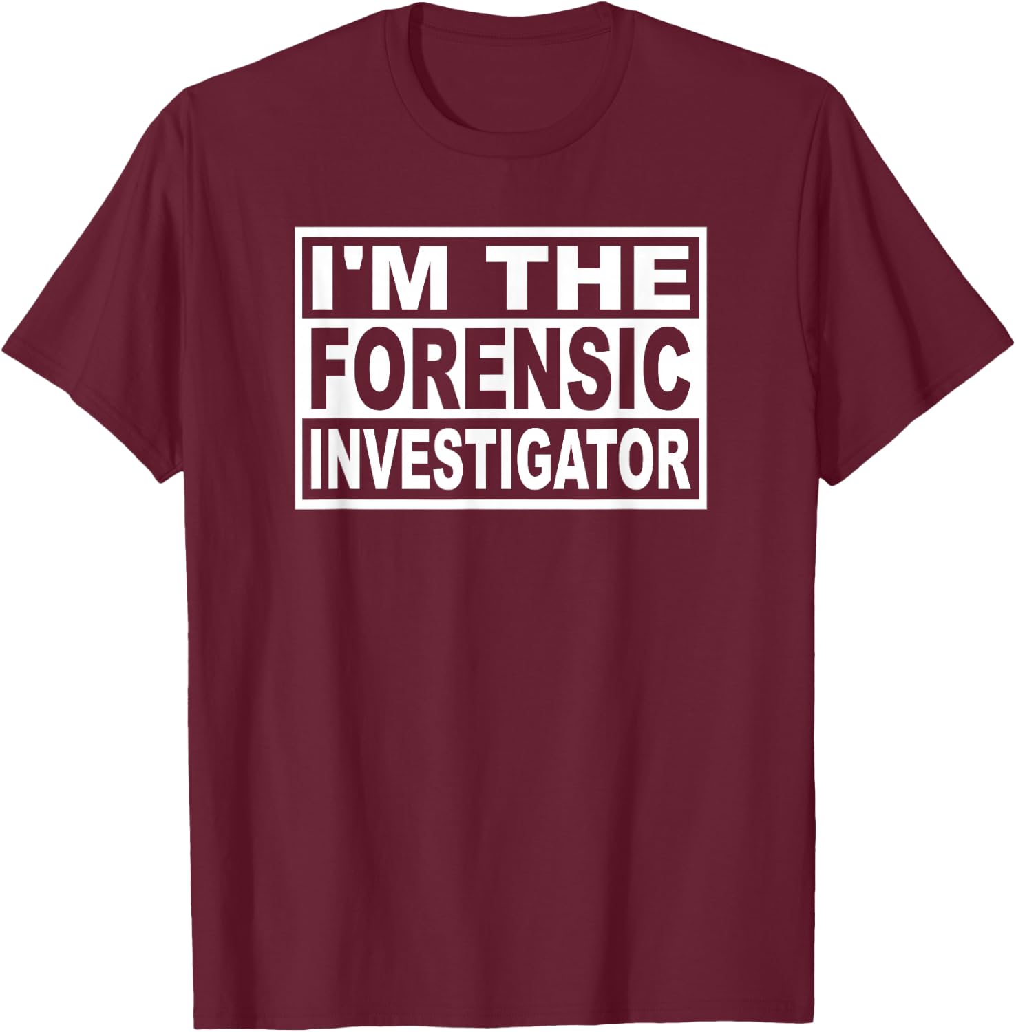 Forensic Investigator Square Graphic T-Shirt - T-Shirt | Maroon