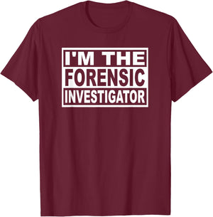 Forensic Investigator Square Graphic T-Shirt - T-Shirt | Maroon