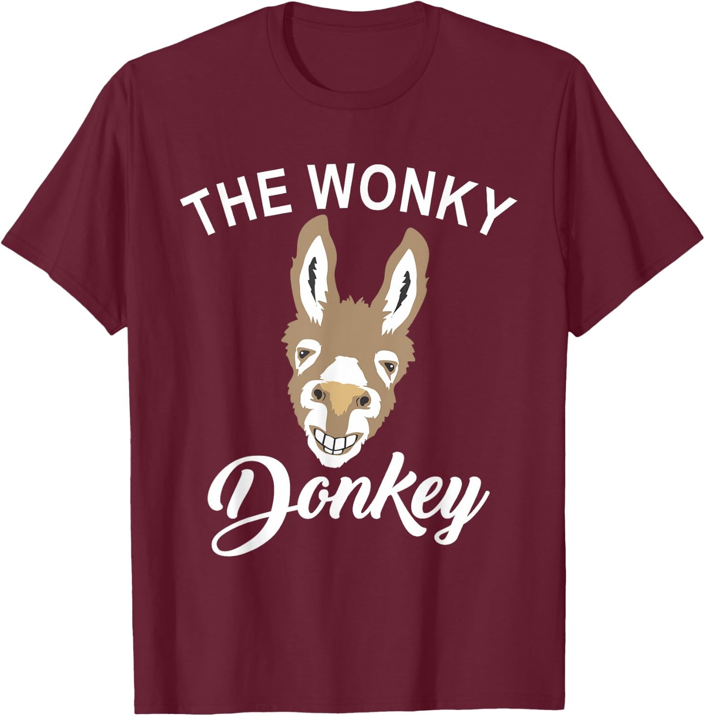 The Wonky Donkey Funny Donkey Lover Farm Animal T-Shirt - T-Shirt | Maroon