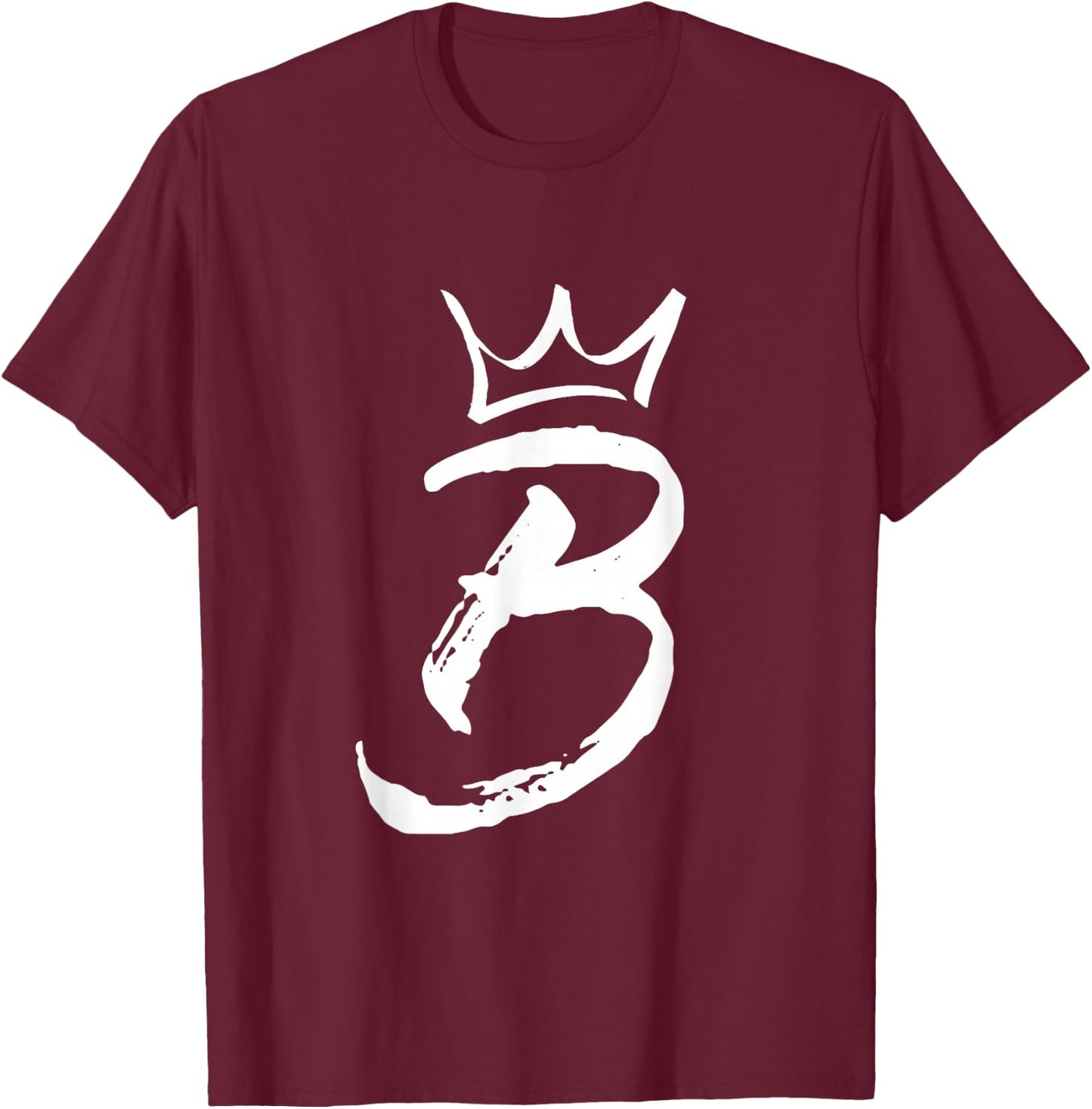 Queen King Letter B - Favorite Letter with Crown Alphabet T-Shirt - T-Shirt | Maroon