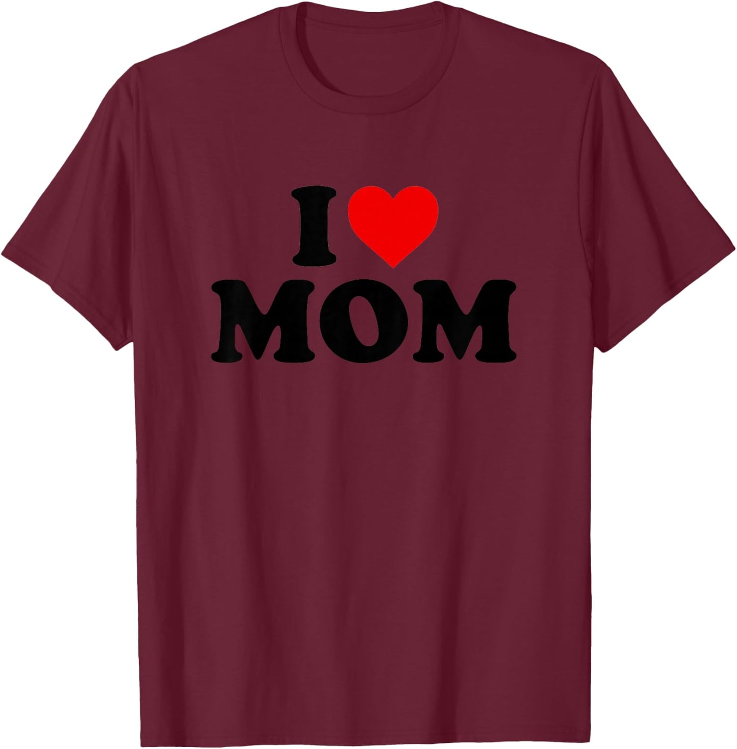 Kids I Love Mom Shirt For Boy Girl Toddler Children Youth T-Shirt - T-Shirt | Maroon