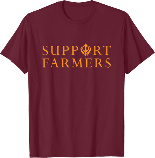 Support Indian farmers - Jatt Sikh farmer protest T-Shirt - T-Shirt | Maroon