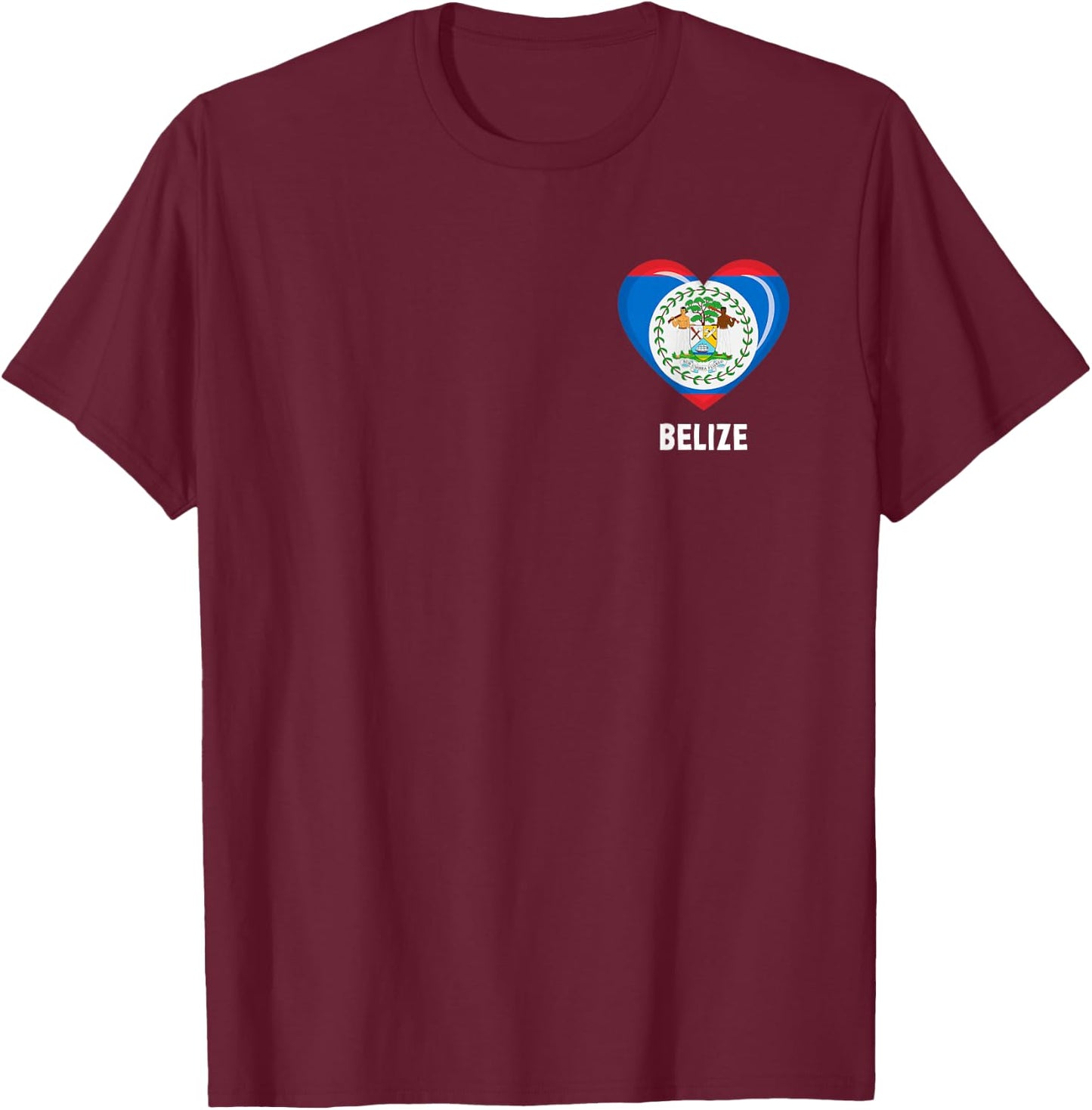 Belize Flag Shirt | Belizeans T-Shirt - T-Shirt | Maroon