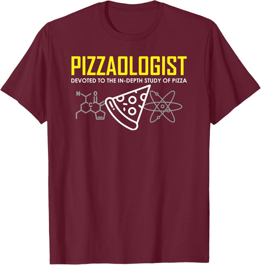 Pizzaologist study of pizza funny pizza for kids men women T-Shirt - T-Shirt | Maroon