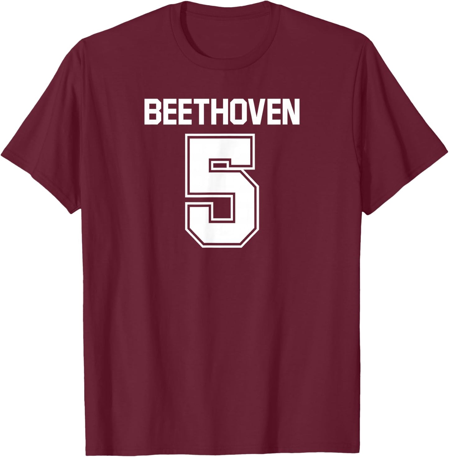 Beethoven 5 Fifth Symphony T-Shirt - T-Shirt | Maroon