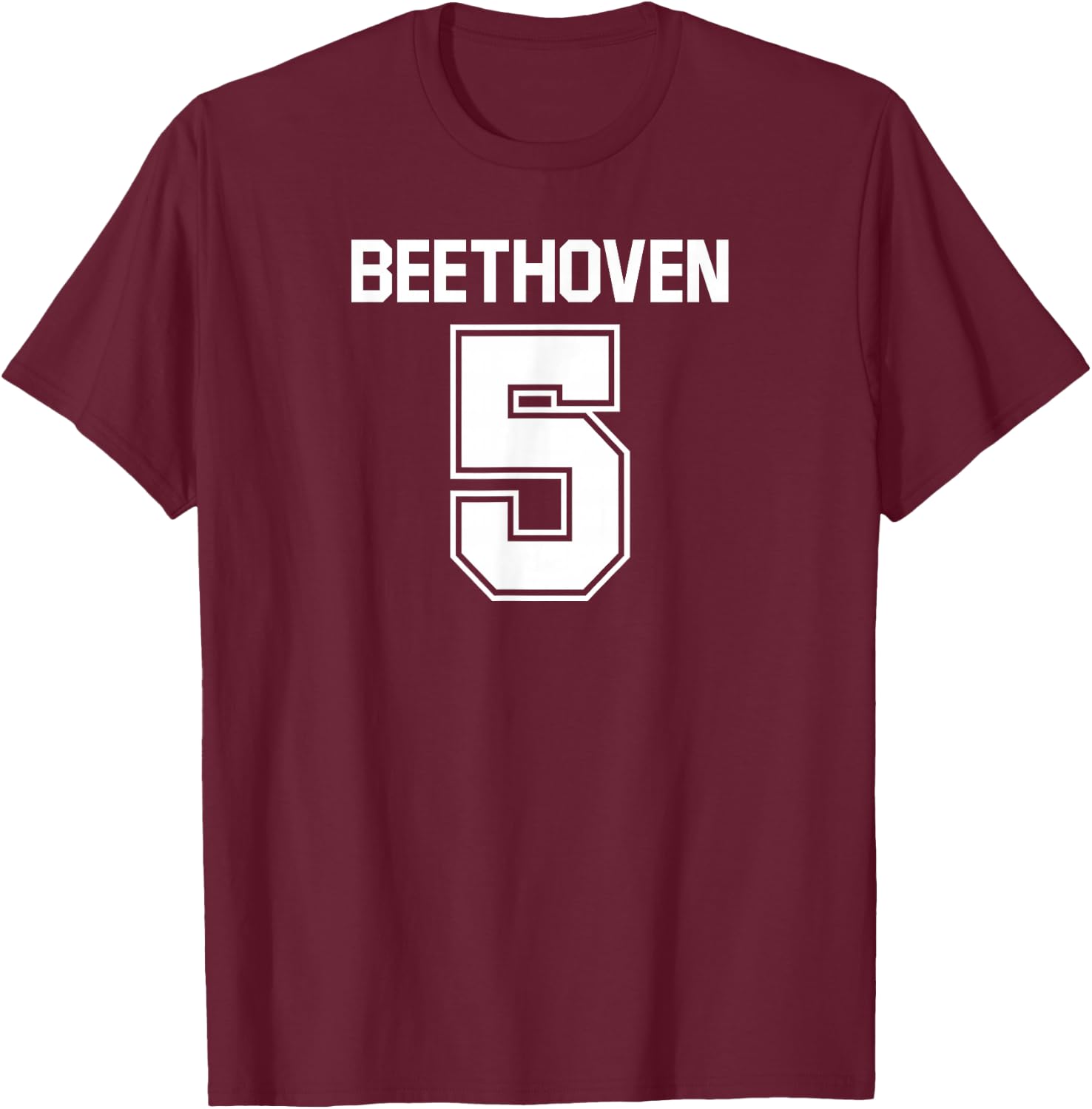 Beethoven 5 Fifth Symphony T-Shirt - T-Shirt | Maroon