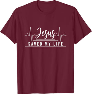 Jesus Christ Save Savior Life God Faith Gift T-Shirt - T-Shirt | Maroon
