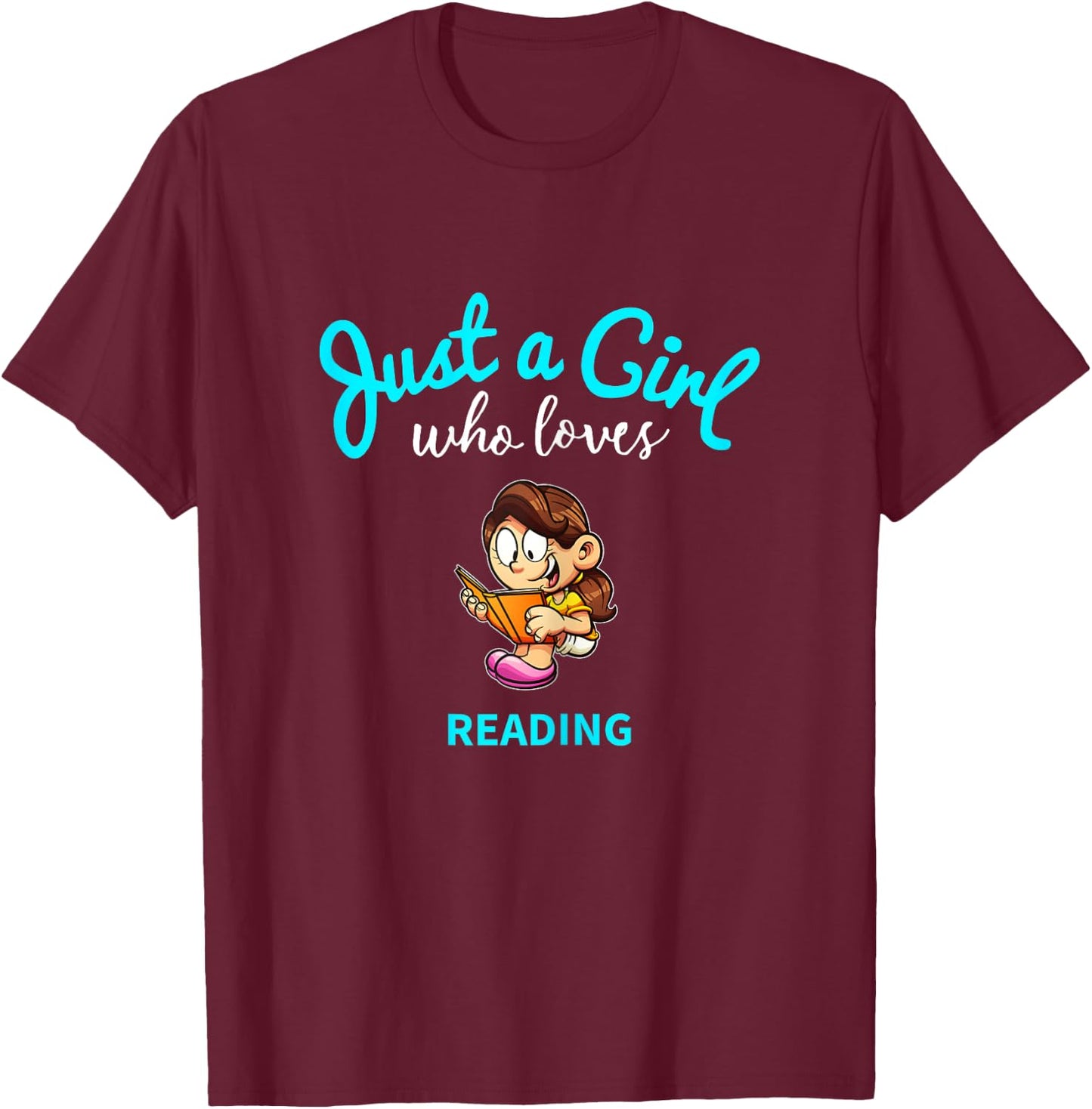 Reading Shirt for Girls | Children Reading T-Shirt - T-Shirt | Maroon