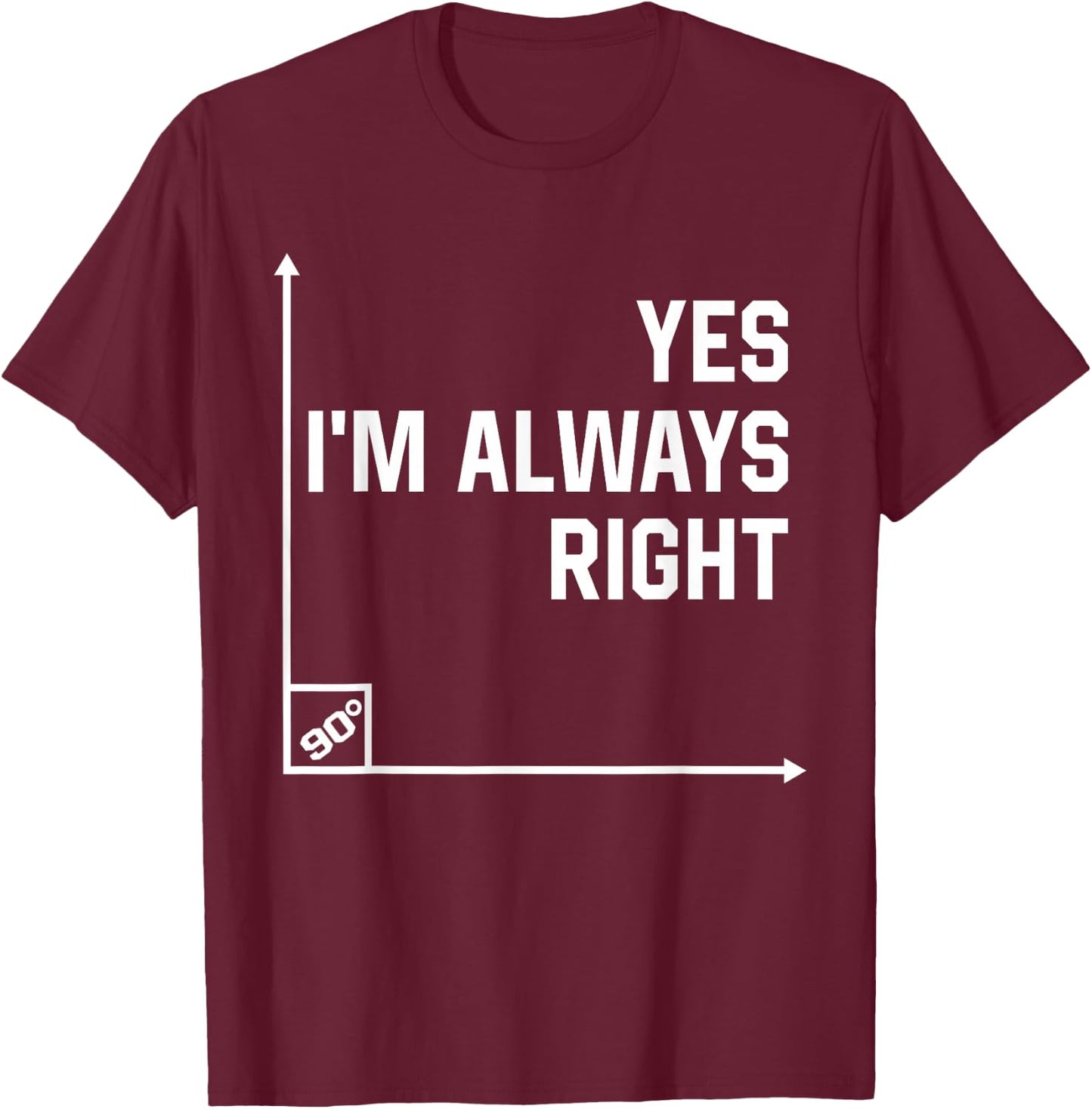 Math Teacher Gifts, Yes I Am Always Right Mathematics T-Shirt - T-Shirt | Maroon