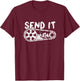 Dirt Biker MTB Cycling Chain Gears Mountain Biking Send It T-Shirt - T-Shirt | Maroon