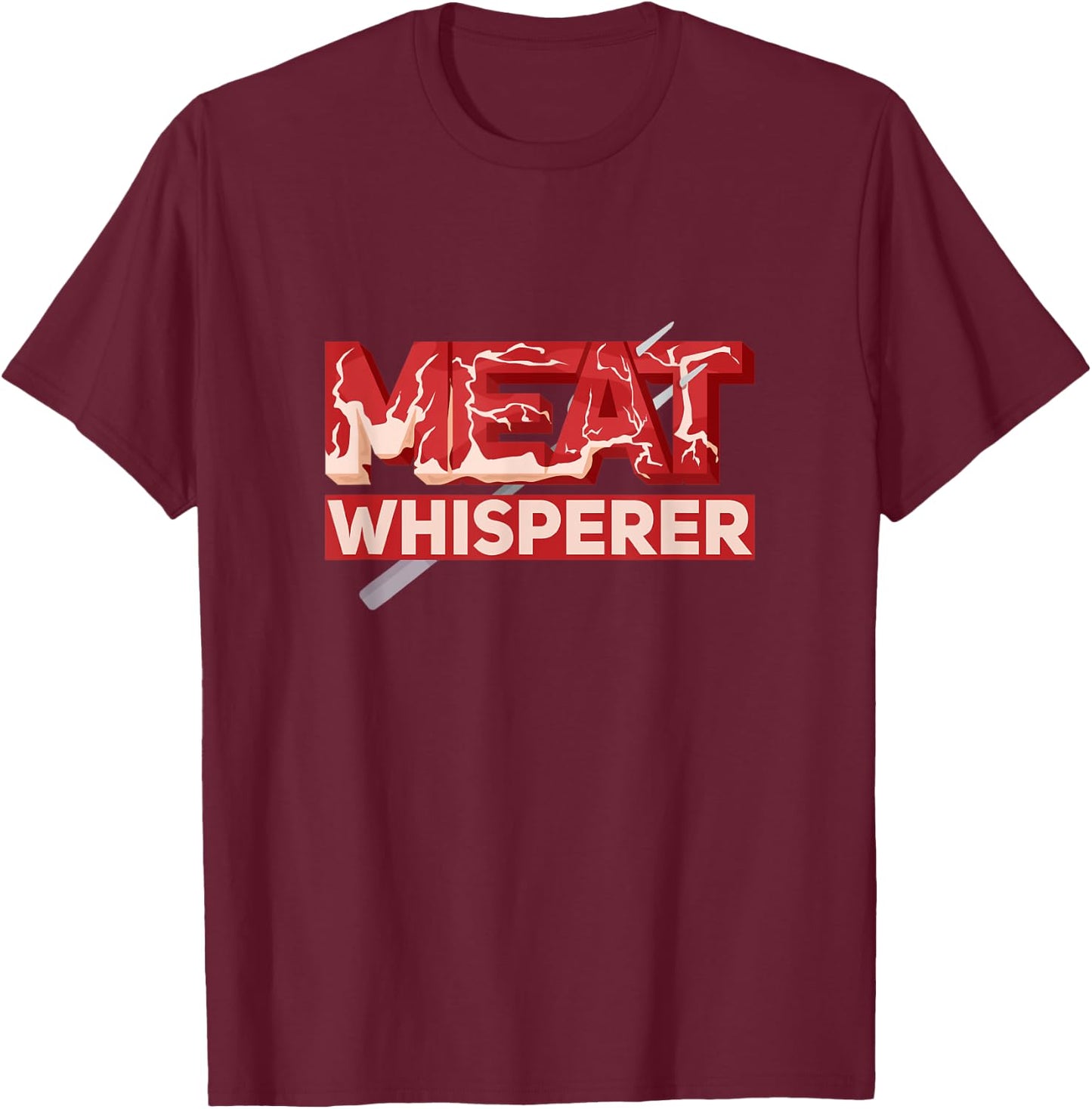 Meat Whisperer BBQ Perfect Beef Cuts, Marinade And Doneness T-Shirt - T-Shirt | Maroon
