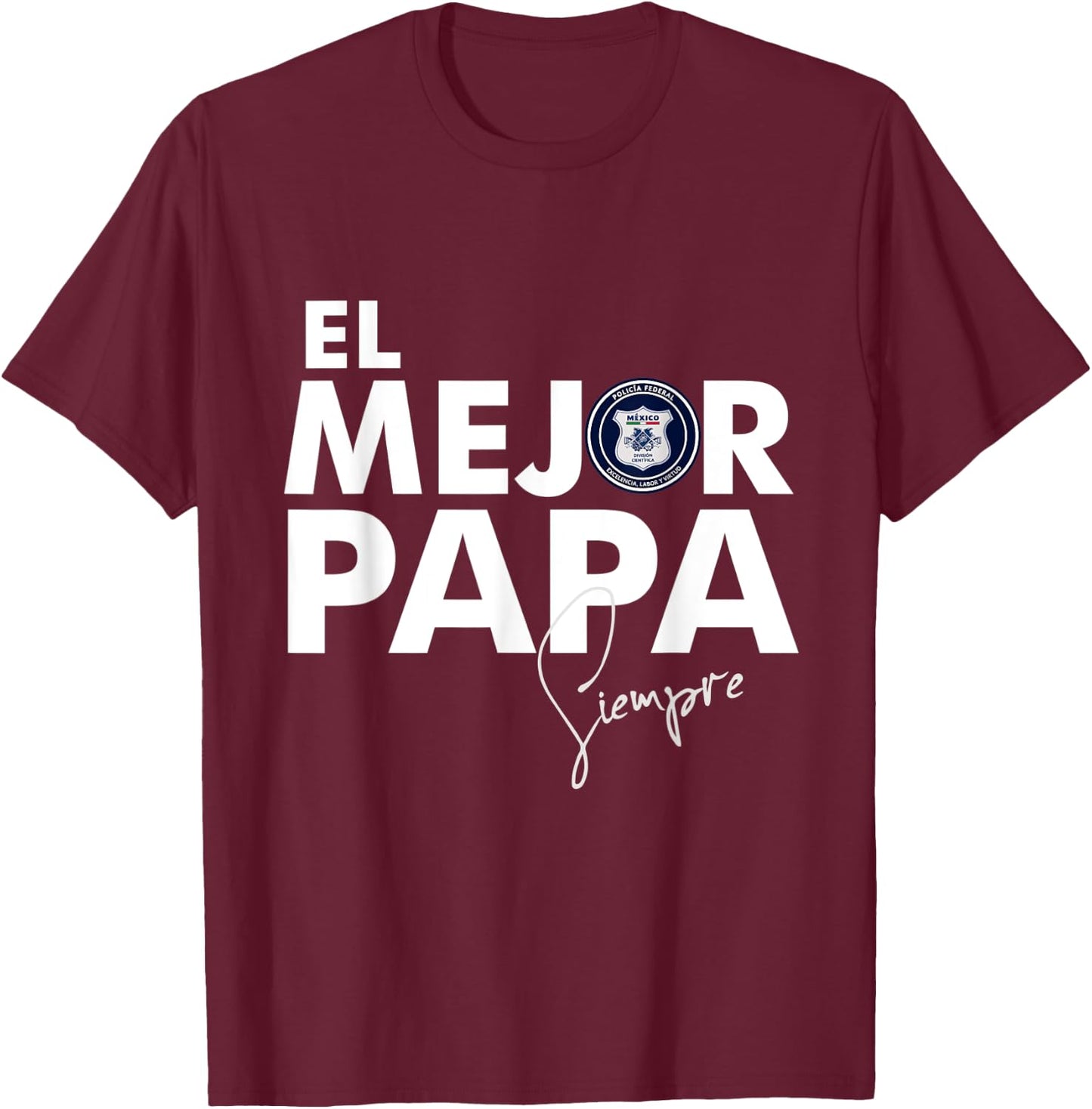 Policia Federal Mexico Police T-Shirt - T-Shirt | Maroon