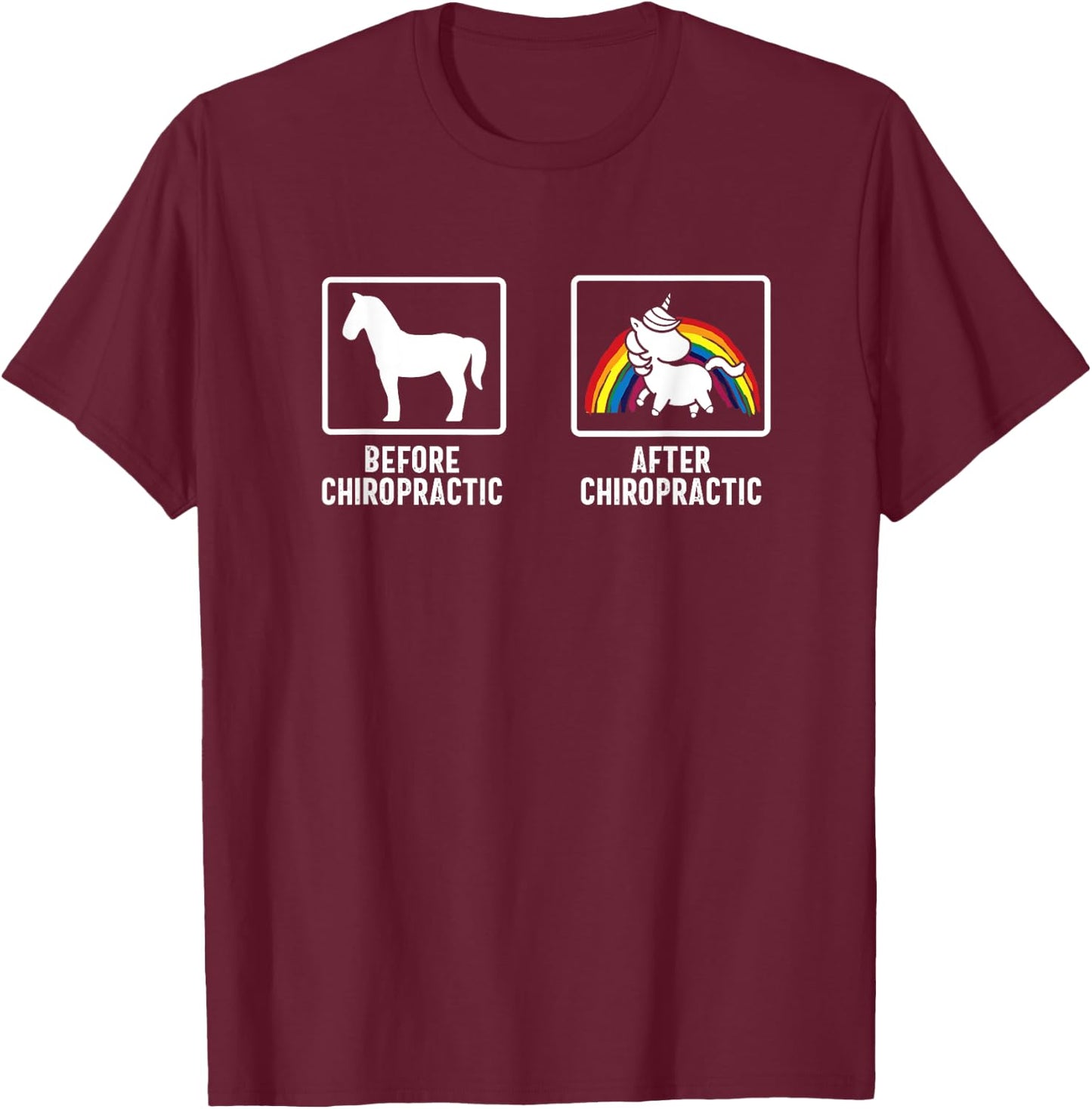 Chiropractor Unicorn Chiropractic Assistant Therapy T-Shirt - T-Shirt | Maroon