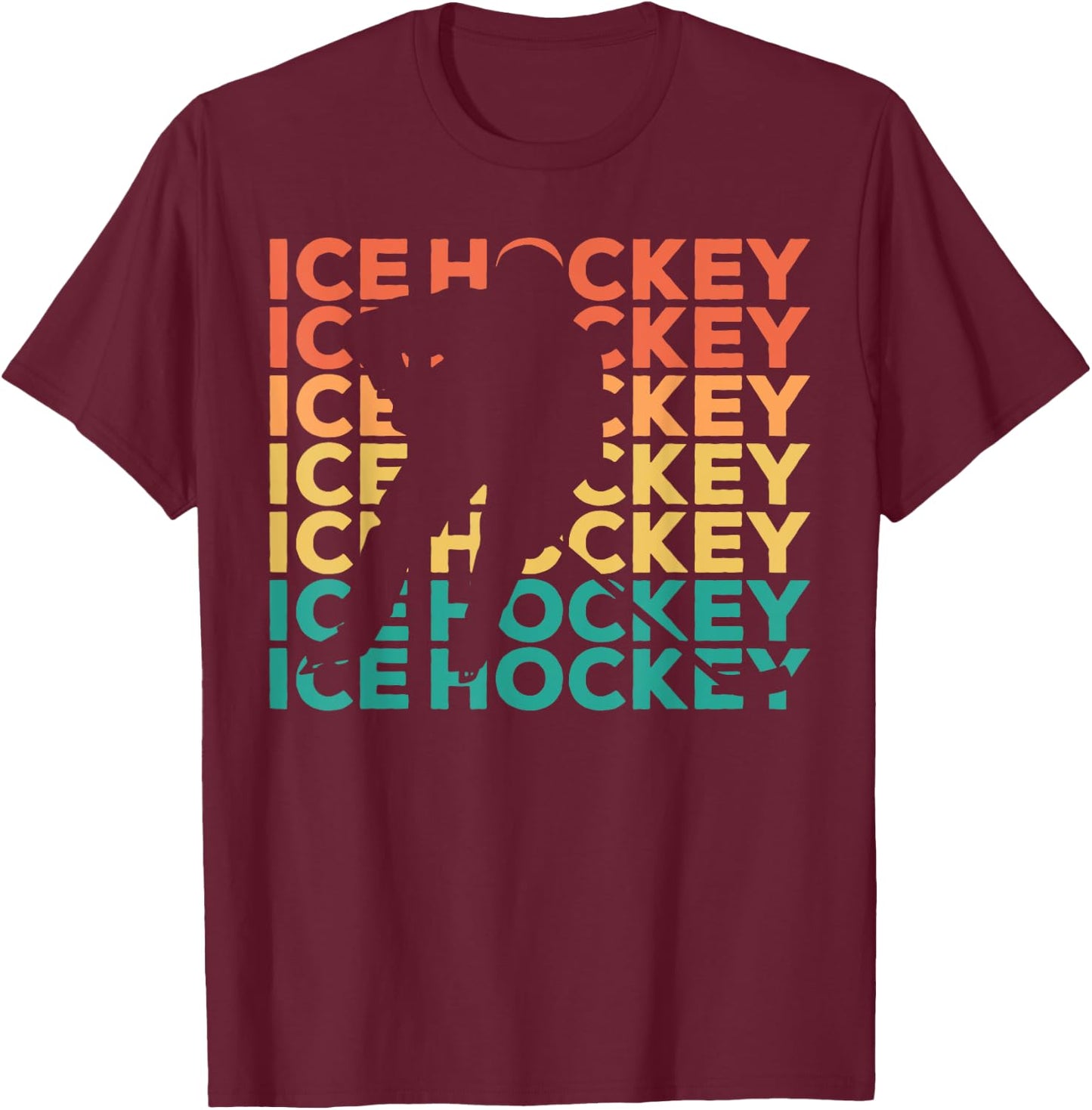Retro Vintage Ice Hockey Gift Ice Hockey Players T-Shirt - T-Shirt | Maroon