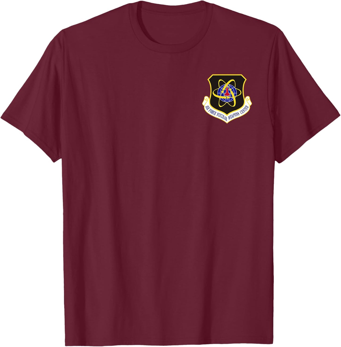 Air Force Nuclear Weapons Center Military Veteran Patch T-Shirt - T-Shirt | Maroon
