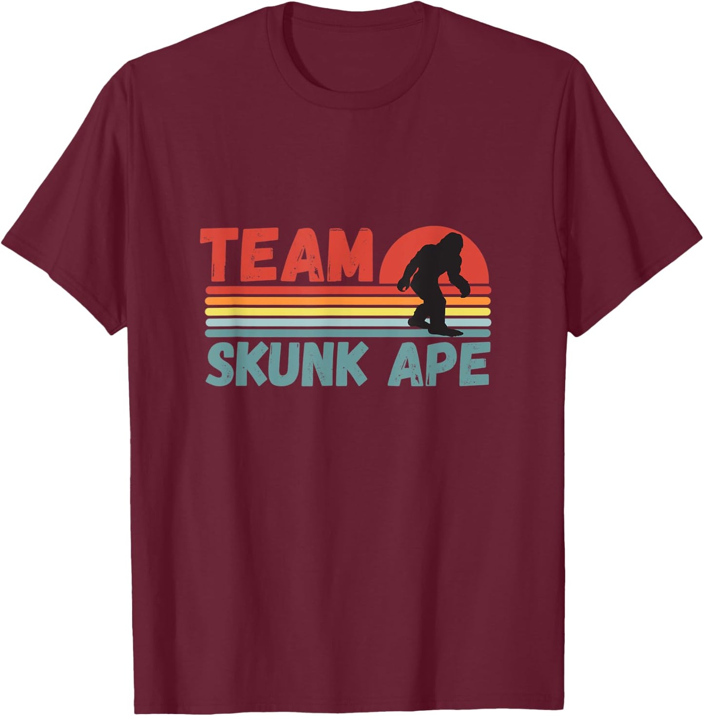 Funny Bigfoot Shirt Team Skunk Ape T-Shirt - T-Shirt | Maroon
