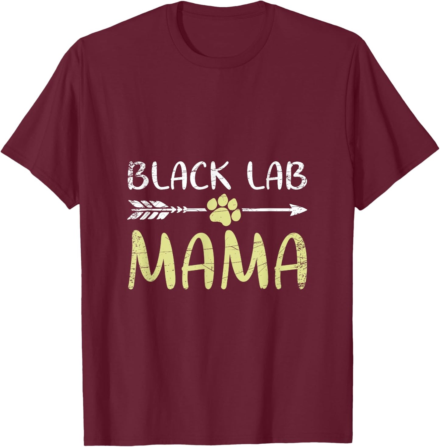 Black Lab Mama Labrador T-Shirt - T-Shirt | Maroon
